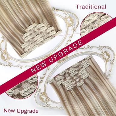 Moresoo Burgundy Clip in Hair Extensions Dark Red Hair Extensions Clip ins Straight for Women Double Weft Wine Red Remy Human Hair 16 inch 120g/7pcs - Image 2