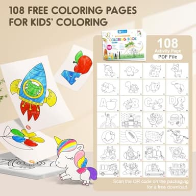 Jar Melo Jumbo Crayons for Toddlers, 24 Colors Washable Crayons with 108 Free PDF Coloring Pages, Unbreakable and Easy to Hold, Safe Art Supplies for Kids Ages 1-3, 2-4, 4-8 - Image 4