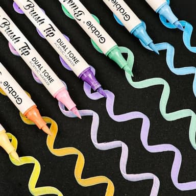 Grabie 72 Colors Acrylic Paint Markers, Soft Brush Tip Acrylic Markers Set, Paint Pens for Wood, Fabric, Canvas, Glass, Stone, Canvas, Rock Painting and DIY Crafts Art Supplies, Set of 36 - Image 6