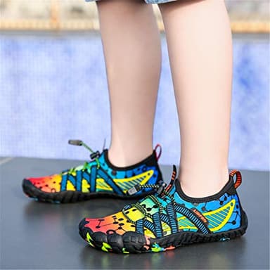 UBFEN Water Shoes for Kids Boys Girls Aqua Socks Barefoot Beach Sports Swim Pool Quick Dry Lightweight Toddler Little Big Kid C Blue Orange 2 Big Kid - Image 7