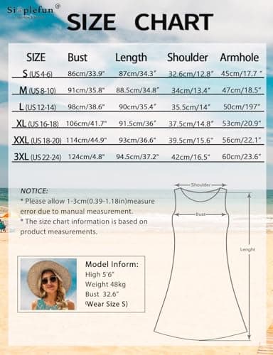 SimpleFun Red Floral Print Dresses for Women Cotton Sundresses Casual Swing Dress Beach Vacation Essentials,XXL - Image 7