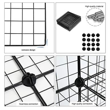 C&AHOME Wire Cube Storage, 6 - Cube Organizer Metal C Grids, Modular Shelves Units, Storage Bins Shelving, Closet Organizer, Ideal for Home, Office, Living Room, 36.6”L x 12.4”W x 36.6”H Black - Image 4