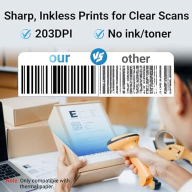 Bluetooth Thermal Shipping Label Printer – Wireless 4x6 Shipping Label Printer for Small Business & Shipping Packages, Support Android, iPhone and Windows, Widely Used for Amazon, Ebay, Shopify, Etsy - Image 4