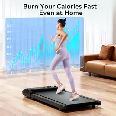 SupeRun Walking Pad, Under Desk Treadmill for Home Office, LED Display, 2.5 HP Quiet Walking Jogging Machine，No-Assembly Walking pad Treadmill with APP and Remote Control, 300 lbs Capacity - Image 5