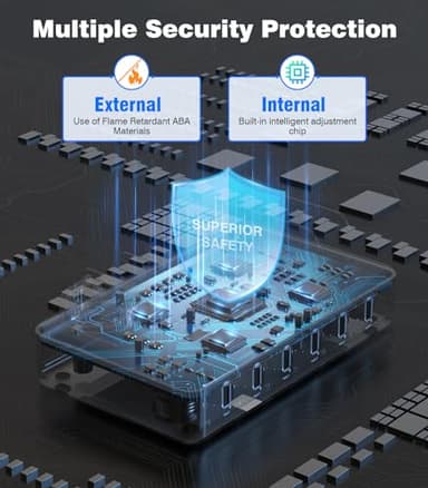 CREATIVE DESIGN 50W Fast Charging Station, 6 Port Apple Charging Station for Multiple Devices Compatible with iPhone,iPad, Tablet,Kindle ect,with 6 Short Cables and Apple Watch Holder（Space Gray） - Image 2