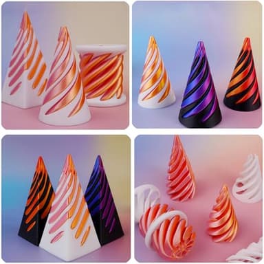 3 Packs Impossible Cone,Spiral Cone Fidget Toy Impossible Pyramid Passthrough Toy,3D Printed Spiral Cone Fidget Toy,Mini Vortex Thread Illusion Desktop Deco Souvenir Gift for Anxiety Relaxing - Image 6