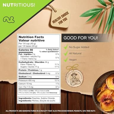 NUT CRAVINGS - Sun Dried California Peaches, No Sugar Added, Unsweetened (16oz, 1 LB) Bulk Dry Fruits Packed Fresh in Resealable Bag - Sweet Healthy Snack, Naturally Grown, Vegan, Kosher - Image 3