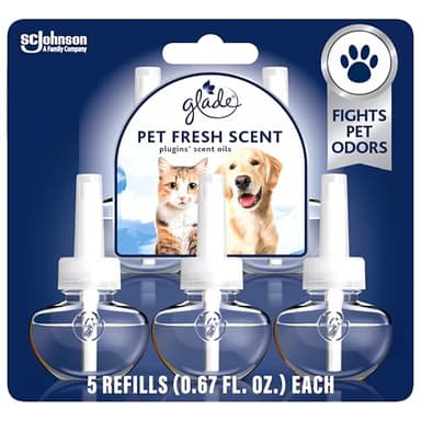 Glade PlugIns Refills Air Freshener, Pet Fresh Scent, Scented and Essential Oils for Home and Bathroom, 0.67 Fl Oz, 5 Count - Image 1