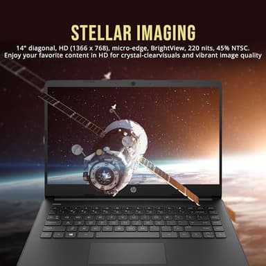 HP Stream 14" HD BrightView Laptop, Intel Celeron N4120, 16GB RAM, 416GB Storage (128GB eMMC + 288GB Docking Station Set), Intel UHD Graphics, 720p Camera, Wi-Fi, 1 Year Office 365, Win 11 S, Black - Image 4