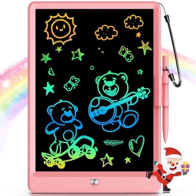 Bravokids 10 Inch LCD Writing Tablet for 3-8 Year Olds - Electronic Drawing Pad and Doodle Board as Educational Birthday Gifts for Girls and Boys (Pink) - Image 1