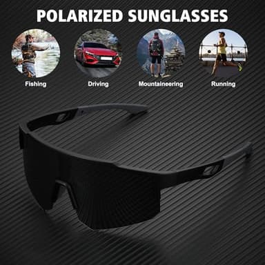 STORYCOAST Polarized Sports Sunglasses for Men Women Fishing Cycling Bike Running Sun Glasses UV Protection Matte Black Frame/Gray Lens - Image 6