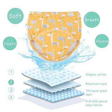 U0U Baby Girls'4 Pack Cotton Training Pants Toddler Potty Training Underwear for Boys and Girls Pink 2T - Image 6