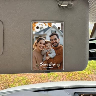 Drive Safe I Love You Visor Clip, Car Picture Holder, Sun Visor Photo Clip, Acrylic Magnetic Photo Clip, Car Picture Frame, Magnetic Photo Frames - Image 2