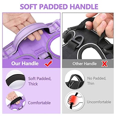PoyPet No Pull Dog Harness, No Choke Reflective Dog Vest, Adjustable Pet Harnesses with Easy Control Padded Handle for Small Medium Large Dogs(Light Purple Matching Trim,S) - Image 2