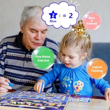 Magnetic Color and Number Maze - Montessori Toys for 3+ Year Old - Wooden Color Matching Learning Counting Puzzle Board -Toddler Activities Fine Motor Skills Toys for Boys Girls 3 4 5 Years Old - Image 5