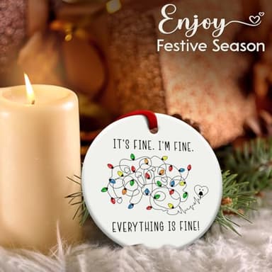 SOL VIBES Christmas Ornaments, Funny Xmas Lights Ornament Gift, Seasonal Gifts for Holiday Birthday Decor, Decorative Hanging on Xmas Tree - Image 5