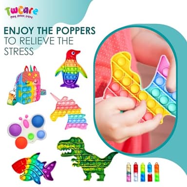 120 Pcs Fidget Toys Pack, Pop Sensory Party Favors Set Gifts for Kids Adults Boy Girl Stocking Stuffers Autistic Bulk Goodie Bag Filler Treasure Box Classroom Prizes School - Image 2