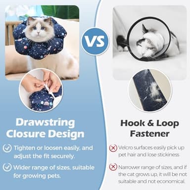 ComSaf Soft, Protective Adjustable Cat Cone Collar to Stop Licking After Surgery, Comfortable Lightweight Elizabethan Collar for Large Cat and Small Dog, Dog Recovery Collar Prevents Licking Wounds - Image 8