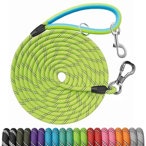 NTR Long Leash for Dog Training, 50FT Rope Lead with with 2 Swivel Hooks and Comfortable Padded Handle for Dog Leash for Small Medium and Large Dogs Walking Training Hiking Camping Playing - Image 1