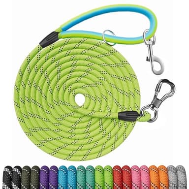 NTR Long Leash for Dog Training, 50FT Rope Lead with with 2 Swivel Hooks and Comfortable Padded Handle for Dog Leash for Small Medium and Large Dogs Walking Training Hiking Camping Playing - Image 1