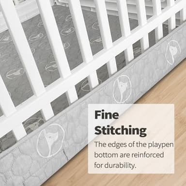 PJYuCien Dog Playpen Bottom Pad Fits for 36 Inch 4 Panels Exercise Pet Pen, Using as a Fence Stabilization and Puppy Pen Mat, Hoop and Loop Design, Grey (Playpen Not Included) - Image 6
