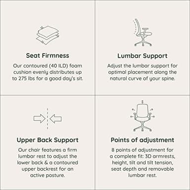 Branch Ergonomic Chair - A Versatile Desk Chair with Adjustable Lumbar Support, Breathable Mesh Backrest, and Smooth Wheels - Experience Optimal Comfort and Support - All Black - Image 6