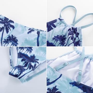 GRACE KARIN Tween Girs Swimsuit Size 10-12 Rash Guard Tankini Set Swimsuit for Girls Long Sleeve Swimwear - Image 4