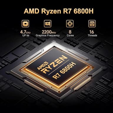 Beelink Mini PC SER5 Max 6800U AMD Ryzen R7 (Up to 4.7GHz) 24GB LPDDR5 500GB PCle4.0 SSD Mini Desktop Computer, 1000Mbps LAN, Wifi6/BT5.2,HDMI/DP/Type-c/4K Triple Display Micro PC - Image 2