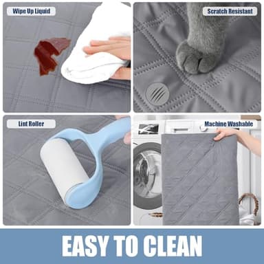 Smiry Waterproof Dog Blanket, Reversible Dog Bed Cover Pet Blanket, Soft Pet Couch Covers for Sofa Washable, Bed Couch Sofa Furniture Protector for Puppy Cat Kids (52"x82", Grey/Dark Grey) - Image 5