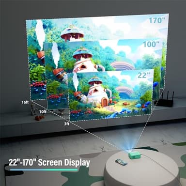 ksbaby Mini Projector WiFi Home Theater Portable Projector, Phones Can Be Connected to The Movie Projector Via WiFi or Via Data Cable, Compatible With Smartphone/ Tablet/ Laptop/ TV Stick/ USB Drive - Image 7