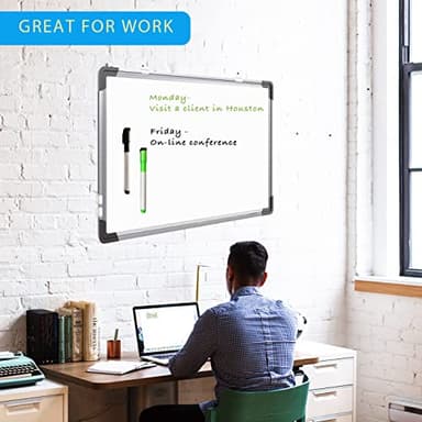 White Board Dry Erase 16" x 12" Hanging Fist School Sign,8 Magnetic Markers ，6 Magnets,Portable Writing, Drawing & Planning Whiteboard Easy to Clean Wall Whiteboard for Office School, Kids, Home - Image 7