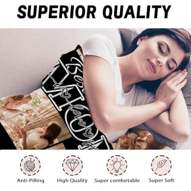 ZHOUSFK Mom Blanket for Mothers Day from Daughter Son,Custom Personalized Picture Photo Blankets for Mother’s Day Customized Christmas Birthday for Wife Gifts for Mom - Image 5