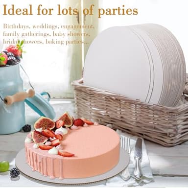 Sudaya Cake Boards 10 PCS, Cake Boards 8 Inch Round, Cardboard Cake Rounds, Disposable Cake Plates, Food Grade Cake Base Cake Tray Cake Circles, 8 Inch Cake Board White Cardboard Circles Round Base - Image 6