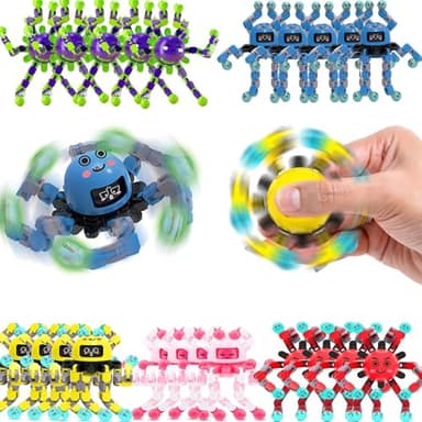 10 Pcs Transformable Fidget Spinner Toys for Kids, Stress Relief Sensory Toys for Autism ADHD, Birthday Party Favors, Easter Basket Essentials, Classroom Prizes, Stocking Stuffers for Boys Girls - Image 1