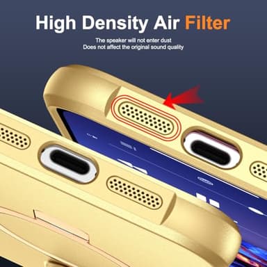 SKYLMW Compatible with iPhone 13 Pro Case with Invisible Magnetic O-Ring Stand Military-Grade Case for iPhone 13 Pro 6.1" [Compatible with Mag-Safe][Great Grip Feeling], Gold - Image 8