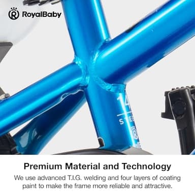 Royalbaby Kids Bike Boys Girls Freestyle BMX Bicycle with Training Wheels Kickstand Gifts for Children Bikes 16 Inch Blue - Image 5