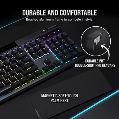 Corsair K70 RGB PRO Wired Mechanical Gaming Keyboard (Cherry MX RGB Red Switches: Linear and Fast, 8,000Hz Hyper-Polling, PBT Double-Shot PRO Keycaps, Soft-Touch Palm Rest) QWERTY, NA - Black - Image 3