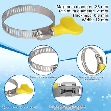 Boltigen 2Pcs 1.25inch Pool Hoses for Above Ground Pools, 63inch Long Pool Sand Filter Pump Hose, Water Swimming Pool Filter Hose Replacement Set for Pump Model 330 GPH, 530 GPH, 1,000 GPH - Image 9