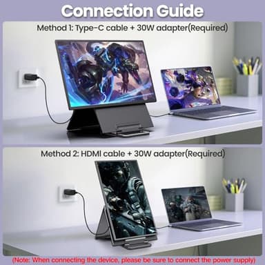 2K 180Hz Portable Monitor,23.8" 2560x1440 QHD 120% SRGB IPS FreeSync Gaming Moniter USB-C HDMI Large Work Home Office Second Monitor VESA Mountable, Adjustable Tilt & Height for Laptop, PS4,Xbox - Image 4