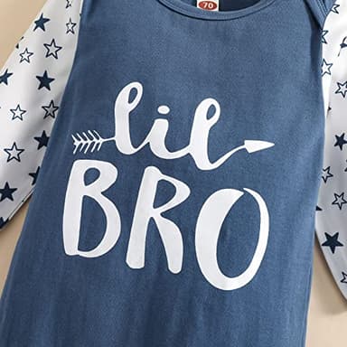 AMAWMW Newborn Baby Boy Little Brother Sleeper Gown Stars Long Sleeve Nightgown Pajamas Gifts Stuff Essential Outfit - Image 5