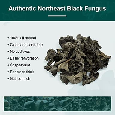 Soeos Dried Woodear Mushroom, Premium Compressed Black Fungus, Dried Black Fungus 7oz. - Image 4