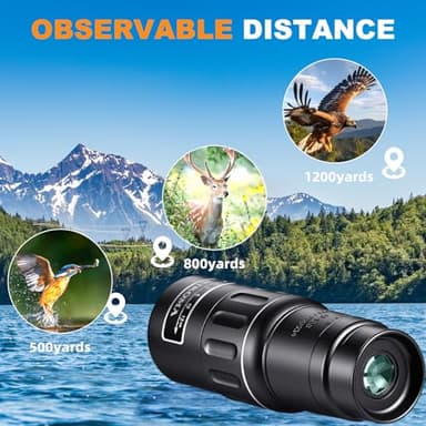 16X52 HD Monocular Telescope,High Power Compact Monoculars for Adults Kids, HD Monocular Scope for Bird Watching Hiking Concert Travelling - Image 4