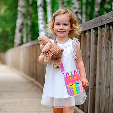 Civan Small Pop Purse,Unicorn Pop Purse for Girl Boy and Women Pop Bag with Unicorn Pop Toy,Shoulder Bag Fidget Toys Pop Fidget Backpack Toy for ADHD Anxiety School Backpack Silicone Bag Pop for Girls - Image 5
