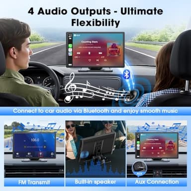 Topexplore Carplay Screen for Car, 9'' Wireless CarPlay & Android Auto- Upgrade Portable Touchscreen with Bluetooth, Mirror Link, Voice Control, Hands-Free Calling,Plug & Play Car Play Screen - Image 4