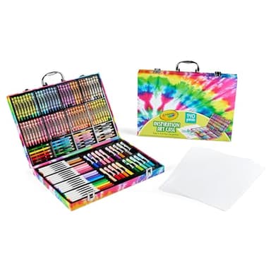 Crayola Inspiration Art Case Coloring Set - Tie-Dye (140ct), Art Supplies Set For Kids, Travel Drawing Kit, Holiday & Christmas Gift for Girls & Boys, Ages 5+ [Amazon Exclusive] - Image 2