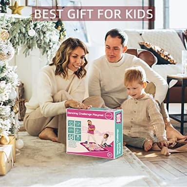 SUNLIN Dance Mixer Rhythm Step Play Mat - Dance Game Toy Pad with LED Lights, Gift for Kids Girls Boys, Adjustable Volume, Built-in Music, 3 Challenge Levels (3-12 Years Old), Pink - Image 6