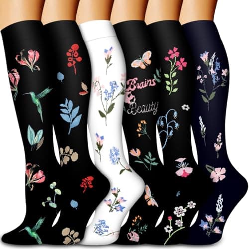Bluemaple Compression Socks for Women & Men Circulation (6 Pairs) 15-20 mmHg is Best Support for Athletic Running Cycling - Image 1