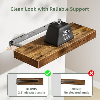 KLUVIS Bathroom Floating Shelves Over Toilet - Shelf Above Toilet Storage Small Farmhouse Decor Shelves (15.7 inch, Set of 3, Rustic Brown) - Image 6