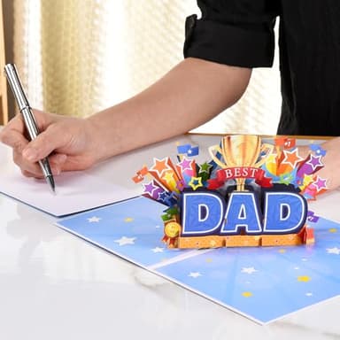 VIVIKEN Pop Up Father’s Day Card for Dad, LIGHTS & MUSIC 3D Happy Fathers Day Card from Son Daughter Wife, Best Dad Award Greeting Gift Cards for Husband Stepfather with Envelope - Image 4