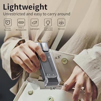 Dott Arts Book Lights for Reading at Night,Rechargeable 1000mAh Reading Lights for Books in Bed Dual-Heads Small Desk Lamps for Home Office with 5 Colors,Timer Function,LED Clip Light for Kids Room - Image 5